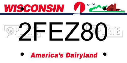 2FEZ80 Wisconsin License Plate