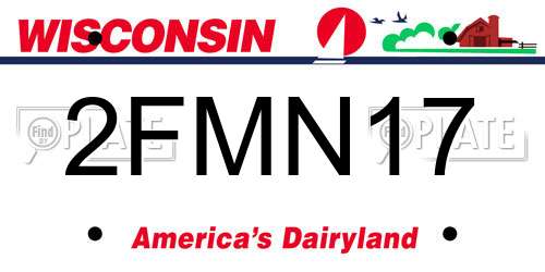 2FMN17 Wisconsin License Plate