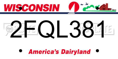 2FQL381 Wisconsin License Plate