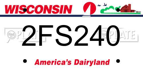2FS240 Wisconsin License Plate