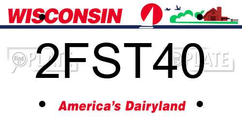 2FST40 Wisconsin License Plate