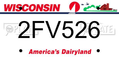 2FV526 Wisconsin License Plate