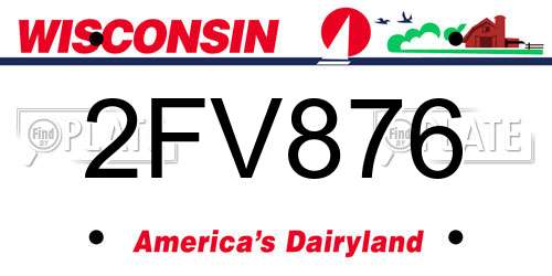 2FV876 Wisconsin License Plate