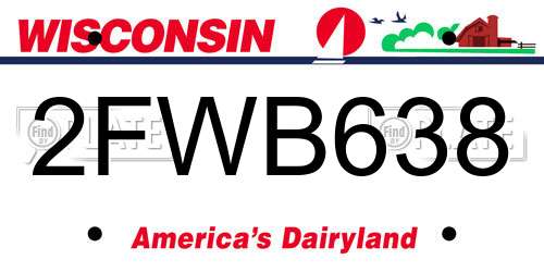 2FWB638 Wisconsin License Plate