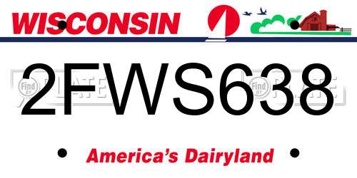 2FWS638 Wisconsin License Plate
