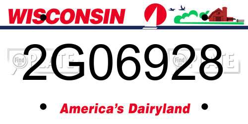 2G06928 Wisconsin License Plate
