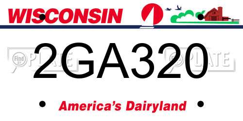2GA320 Wisconsin License Plate