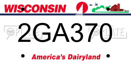 2GA370 Wisconsin License Plate
