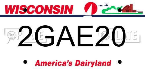 2GAE20 Wisconsin License Plate