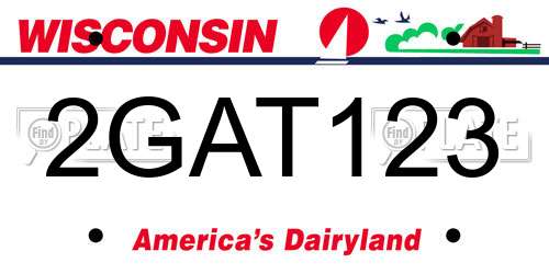 2GAT123 Wisconsin License Plate