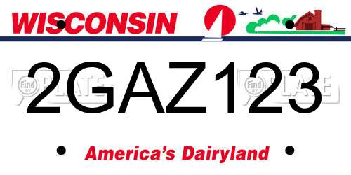 2GAZ123 Wisconsin License Plate
