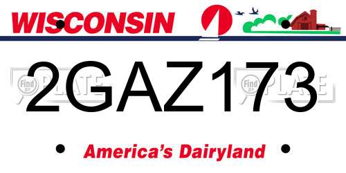 2GAZ173 Wisconsin License Plate