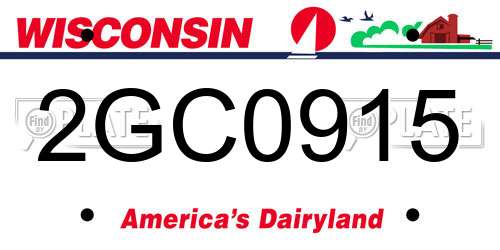2GC0915 Wisconsin License Plate