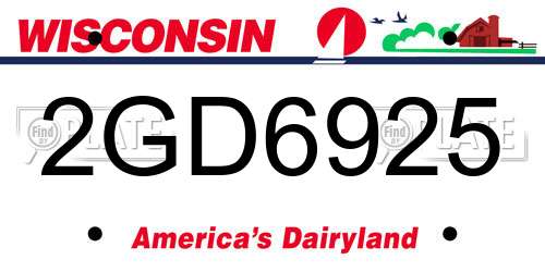 2GD6925 Wisconsin License Plate