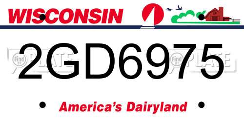 2GD6975 Wisconsin License Plate