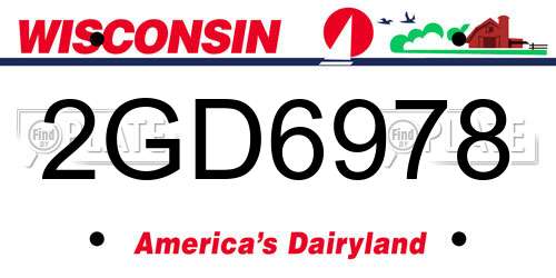 2GD6978 Wisconsin License Plate
