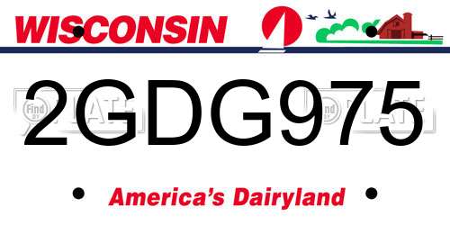 2GDG975 Wisconsin License Plate