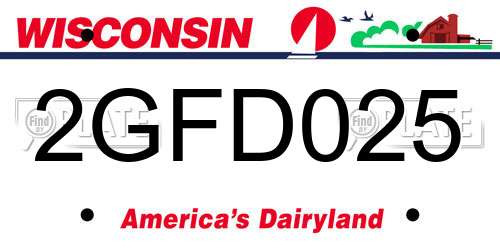 2GFD025 Wisconsin License Plate