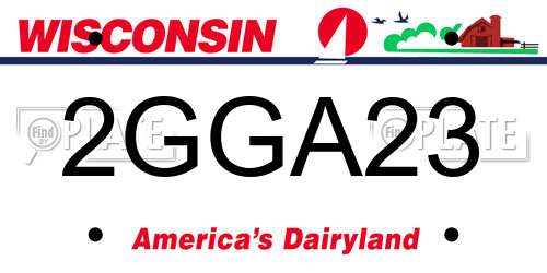 2GGA23 Wisconsin License Plate
