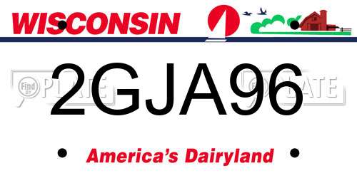 2GJA96 Wisconsin License Plate