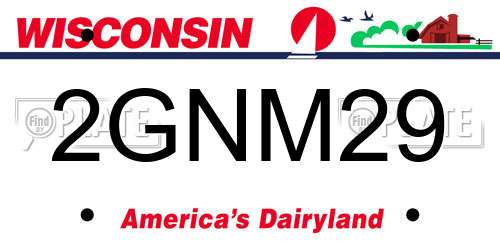 2GNM29 Wisconsin License Plate