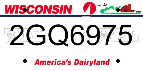 2GQ6975 Wisconsin License Plate