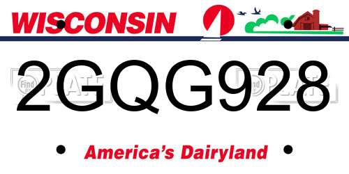 2GQG928 Wisconsin License Plate