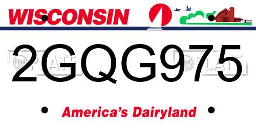 2GQG975 Wisconsin License Plate
