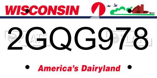 2GQG978 Wisconsin License Plate