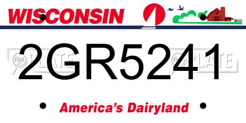 2GR5241 Wisconsin License Plate