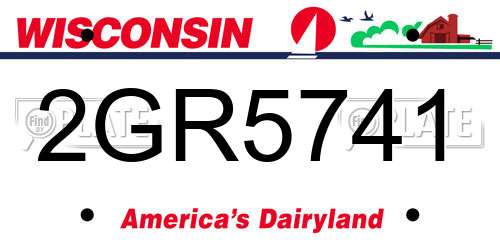 2GR5741 Wisconsin License Plate