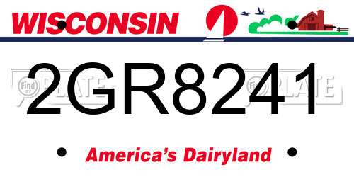 2GR8241 Wisconsin License Plate