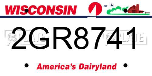 2GR8741 Wisconsin License Plate
