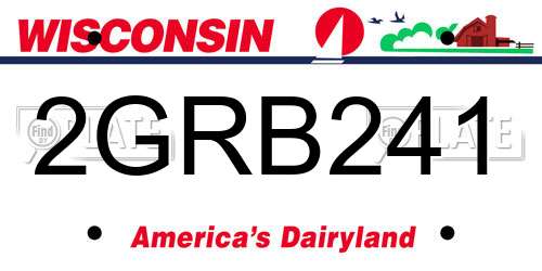 2GRB241 Wisconsin License Plate
