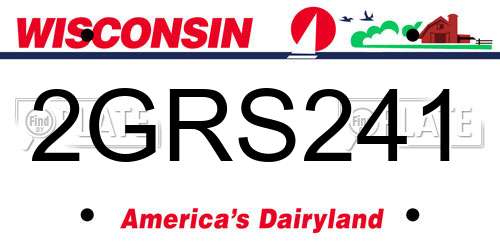 2GRS241 Wisconsin License Plate