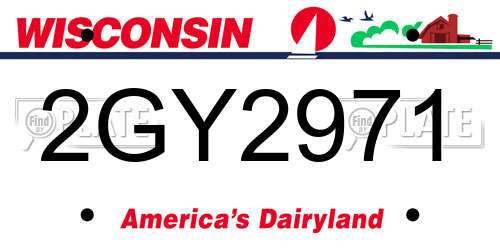 2GY2971 Wisconsin License Plate