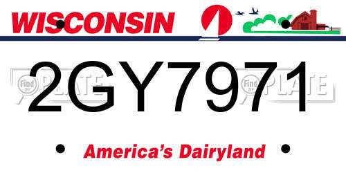 2GY7971 Wisconsin License Plate