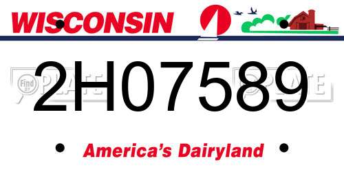 2H07589 Wisconsin License Plate