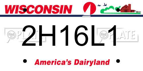 2H16L1 Wisconsin License Plate