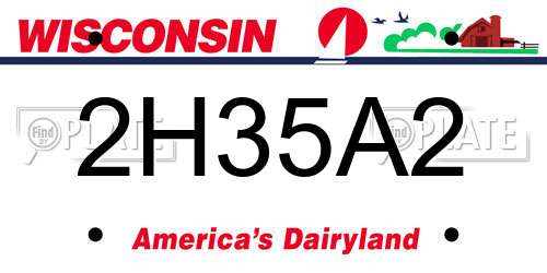 2H35A2 Wisconsin License Plate