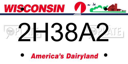 2H38A2 Wisconsin License Plate