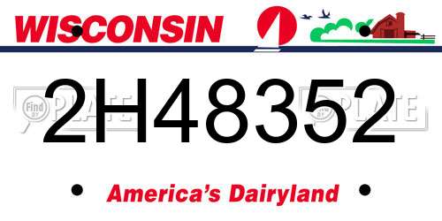 2H48352 Wisconsin License Plate