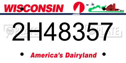 2H48357 Wisconsin License Plate