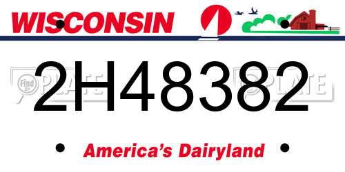 2H48382 Wisconsin License Plate