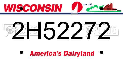 2H52272 Wisconsin License Plate