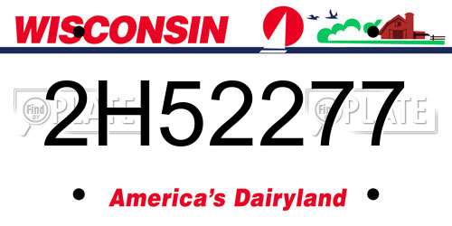 2H52277 Wisconsin License Plate