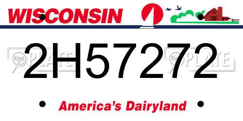 2H57272 Wisconsin License Plate