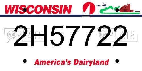 2H57722 Wisconsin License Plate