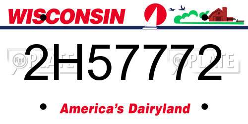2H57772 Wisconsin License Plate