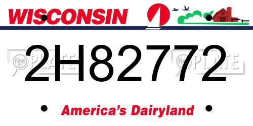 2H82772 Wisconsin License Plate